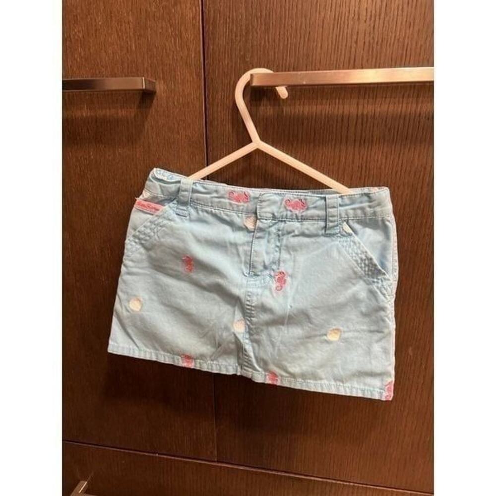 LILLY PULITZER‎ BLUE EMBROIDERED SKORT 4